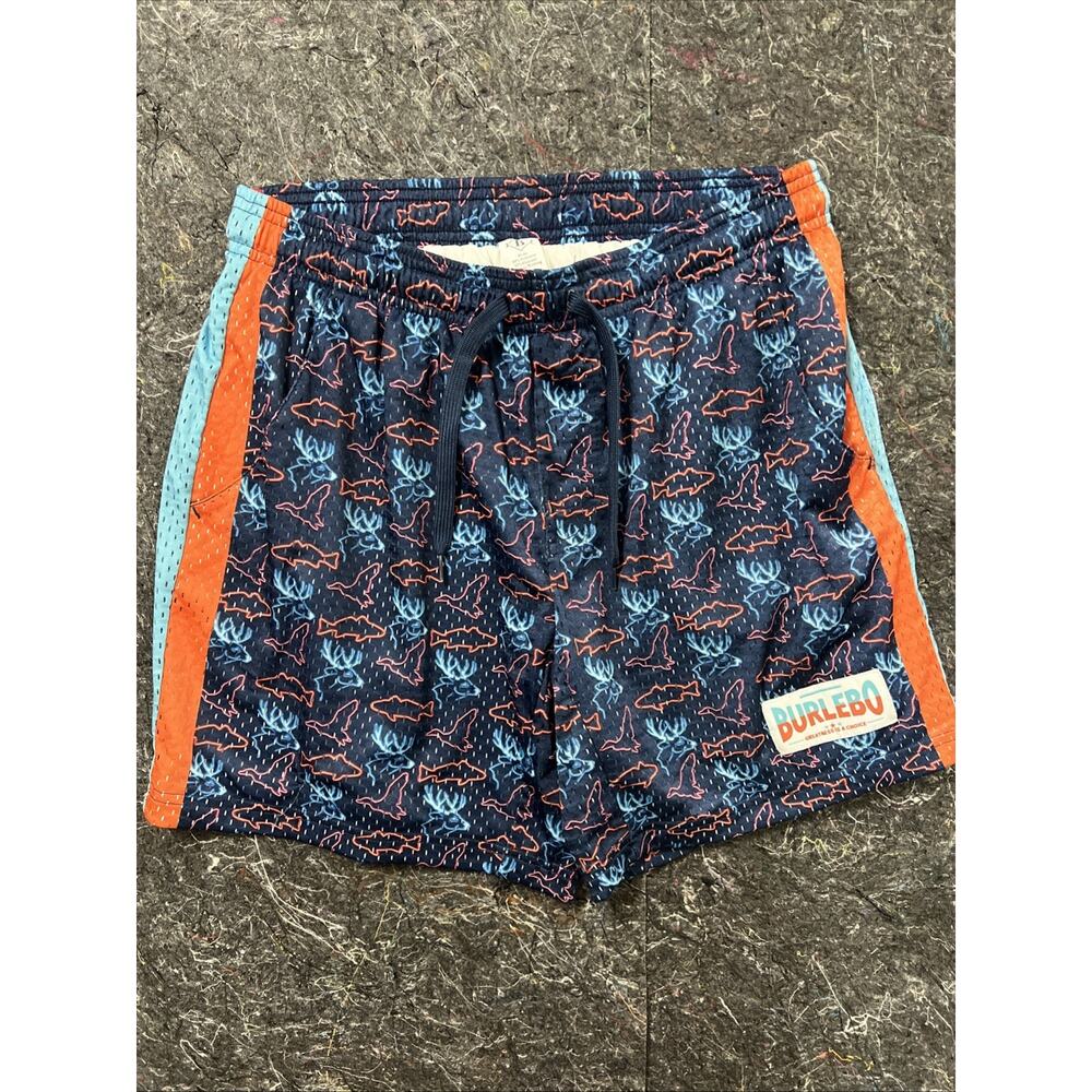 Burlebo Swim Trunks Animal Print Mens Small Inseam 6” Blue